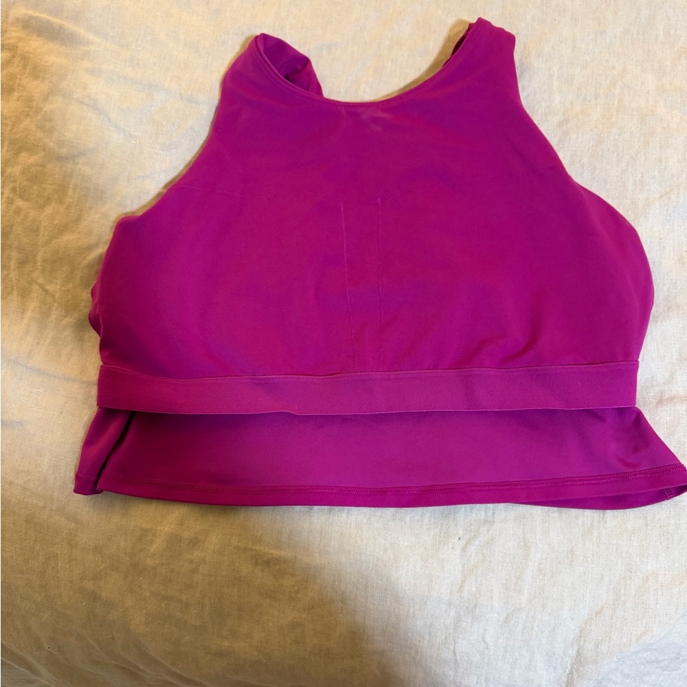 Athleta High-Neck Crop Tank Top in Magenta